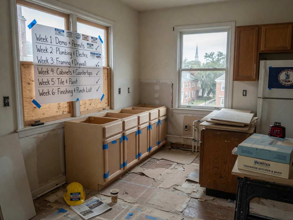 How Long Does a Kitchen Remodel Take in Norfolk? A Week by Week Timeline