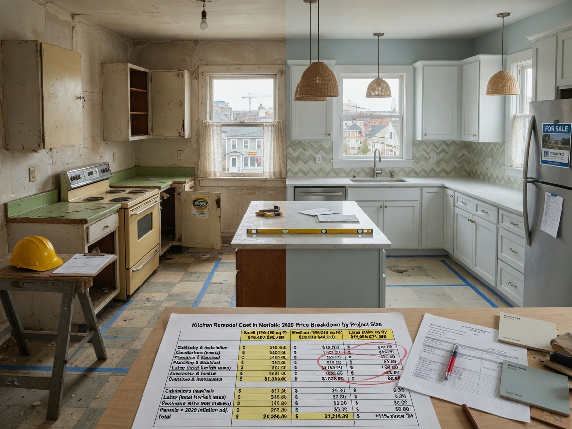 Kitchen Remodel Cost in Norfolk: 2026 Price Breakdown by Project Size